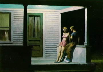  Hopper Pintura al %C3%B3leo - Noche de verano Edward Hopper